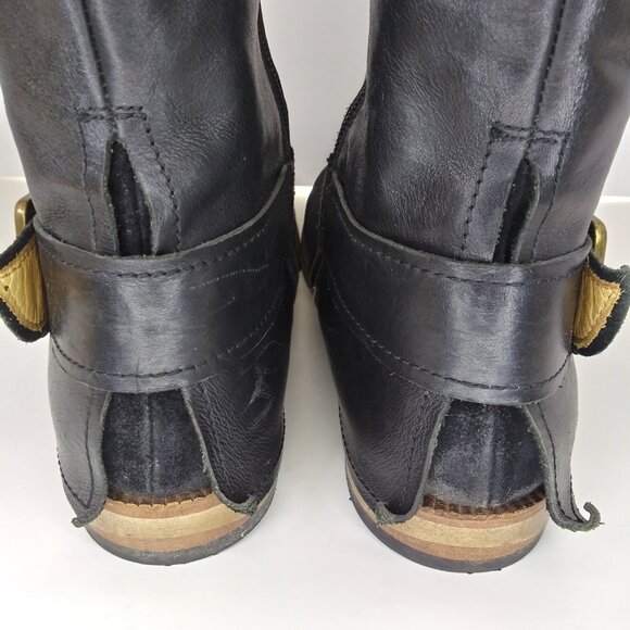 Gidigio Moto Riding Boot Black Leather Suede Buckle Handmade Italian Luxe EU 40 - Picture 5 of 7